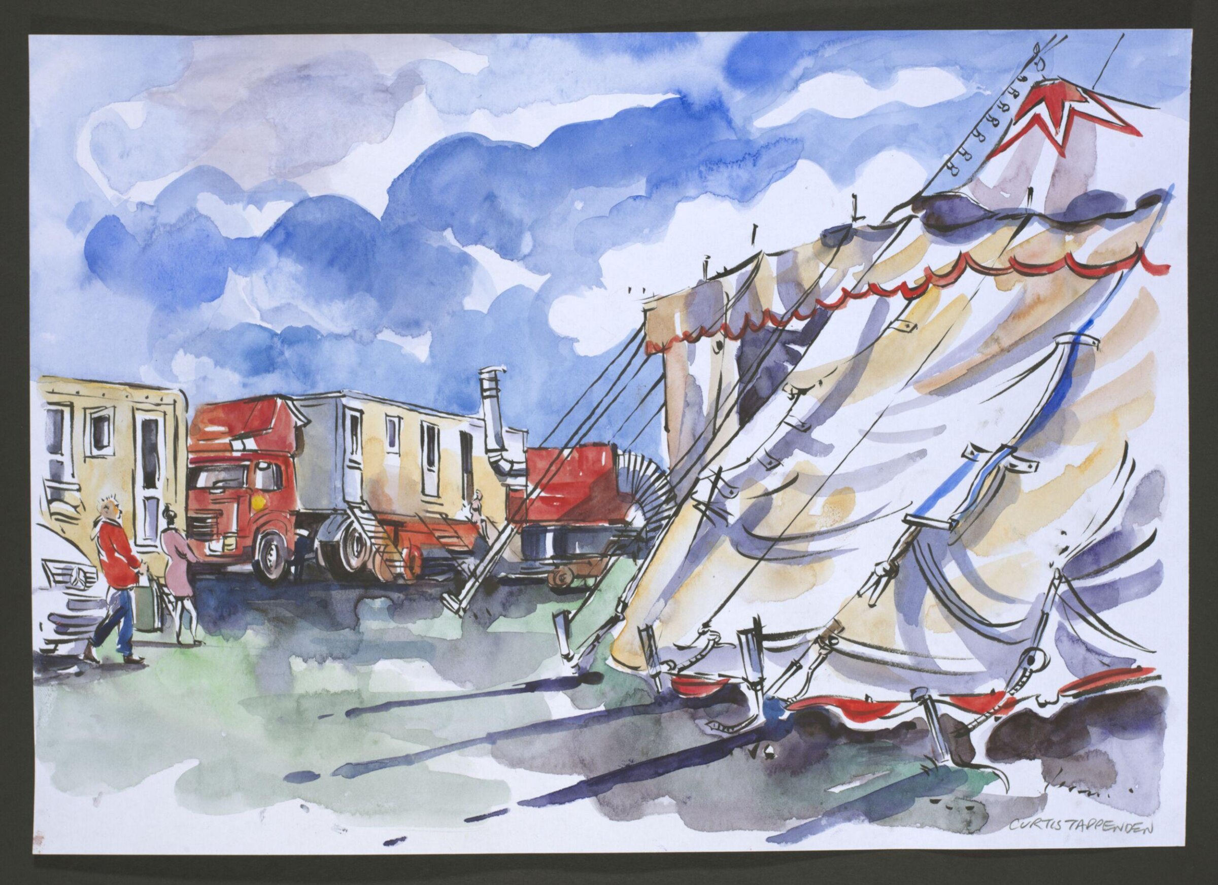 Zippos Big Top and circus ground with wagons, Hove Lawns, 2016, Curtis Tappenden, 2016