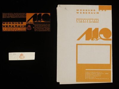 [Ephemera relating to the Deutsche Werkbund Ausstellung, "Wohnung und Werkraum, 1929] [Graphic]