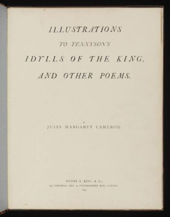 Title page from 'Illustrations to Tennyson's Idylls of the King and Other Poems', vol. 1