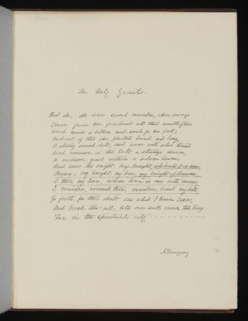 Text of poem 'The Holy Grail' from '<i>Illustrations to Tennyson's Idylls of the King and Other Poems </i>', vol. 1