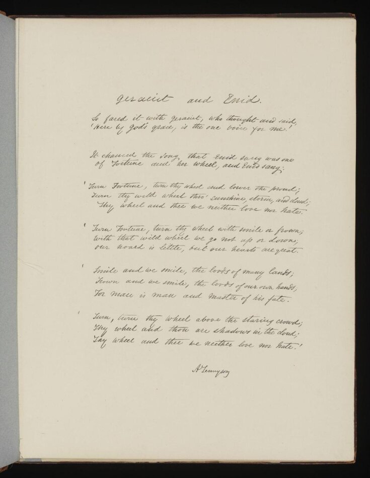 Text of poem 'Geraint and Enid' from 'Illustrations to Tennyson's Idylls of the King and Other Poems ', vol. 1 top image