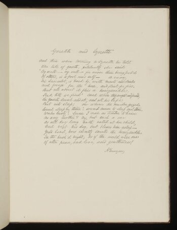 Text of poem 'Gareth and Lynette' from '<i>Illustrations to Tennyson's Idylls of the King and Other Poems </i>', vol. 1