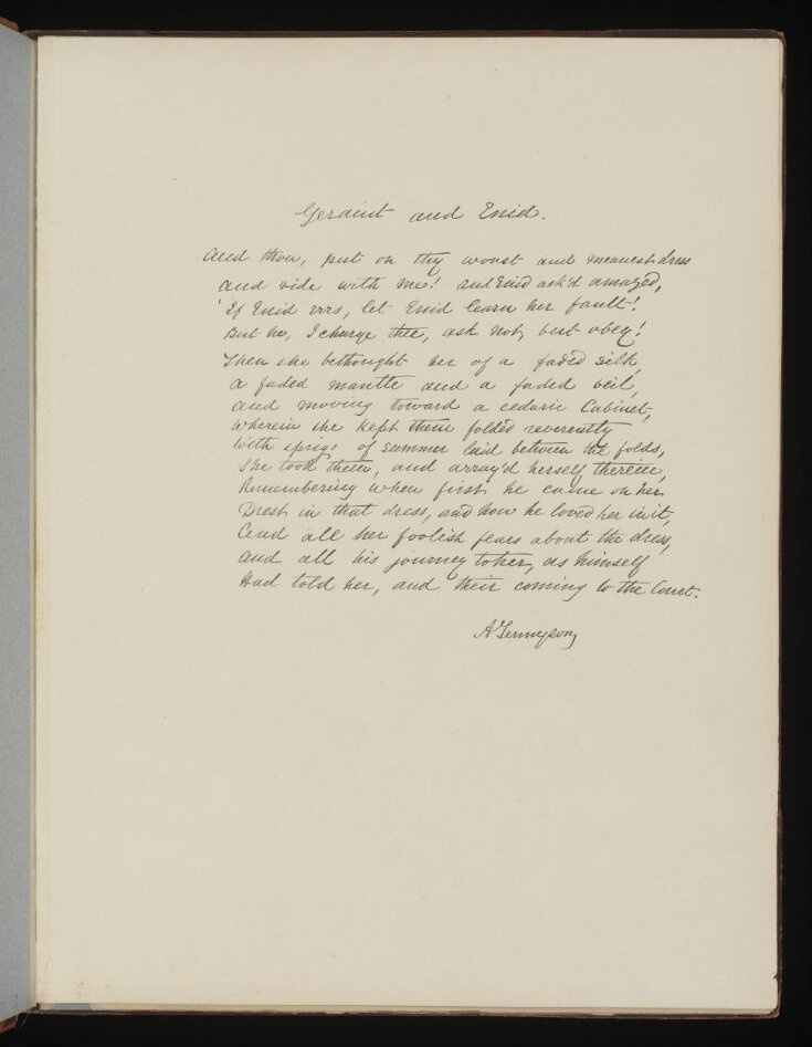 Text of poem 'Geraint and Enid' from '<i>Illustrations to Tennyson's Idylls of the King and Other Poems </i>', vol. 1 image