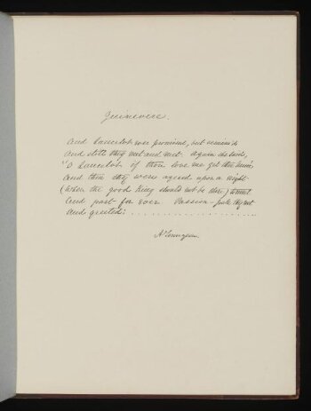 Text of poem 'Guinevere' from '<i>Illustrations to Tennyson's Idylls of the King and Other Poems </i>', vol. 1