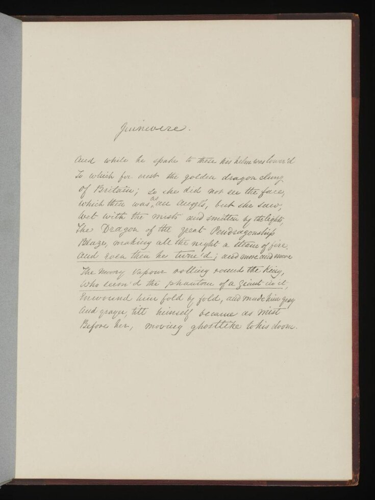 Text of poem 'Guinevere' from '<i>Illustrations to Tennyson's Idylls of the King and Other Poems </i>', vol. 1 image