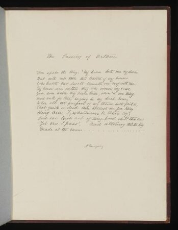 Text of poem 'The Passing of Arthur' from '<i>Illustrations to Tennyson's Idylls of the King and Other Poems </i>', vol. 1