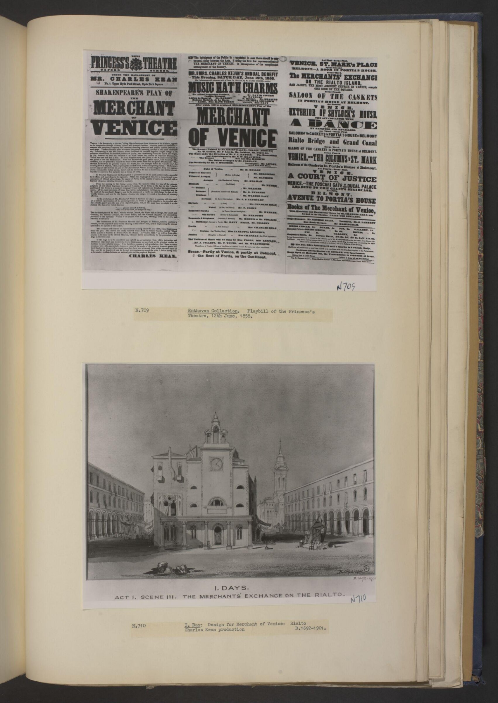 design for The Merchant of Venice, J. Days, 1852-1858