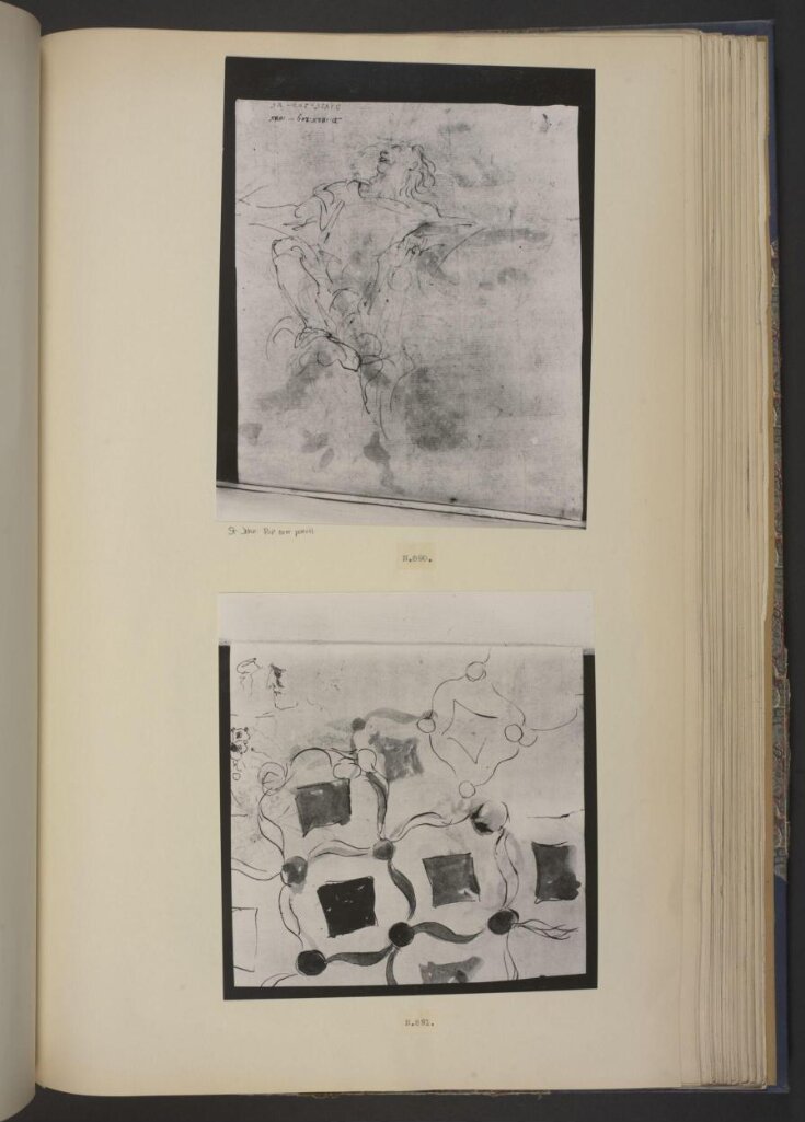 recto: Two fishes; verso: An ornamental design