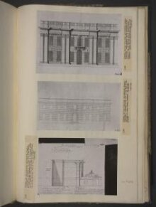 Early proposal for the elevation of the central block of the north, or entrance front of Castle Howard, Yorkshire. thumbnail 1