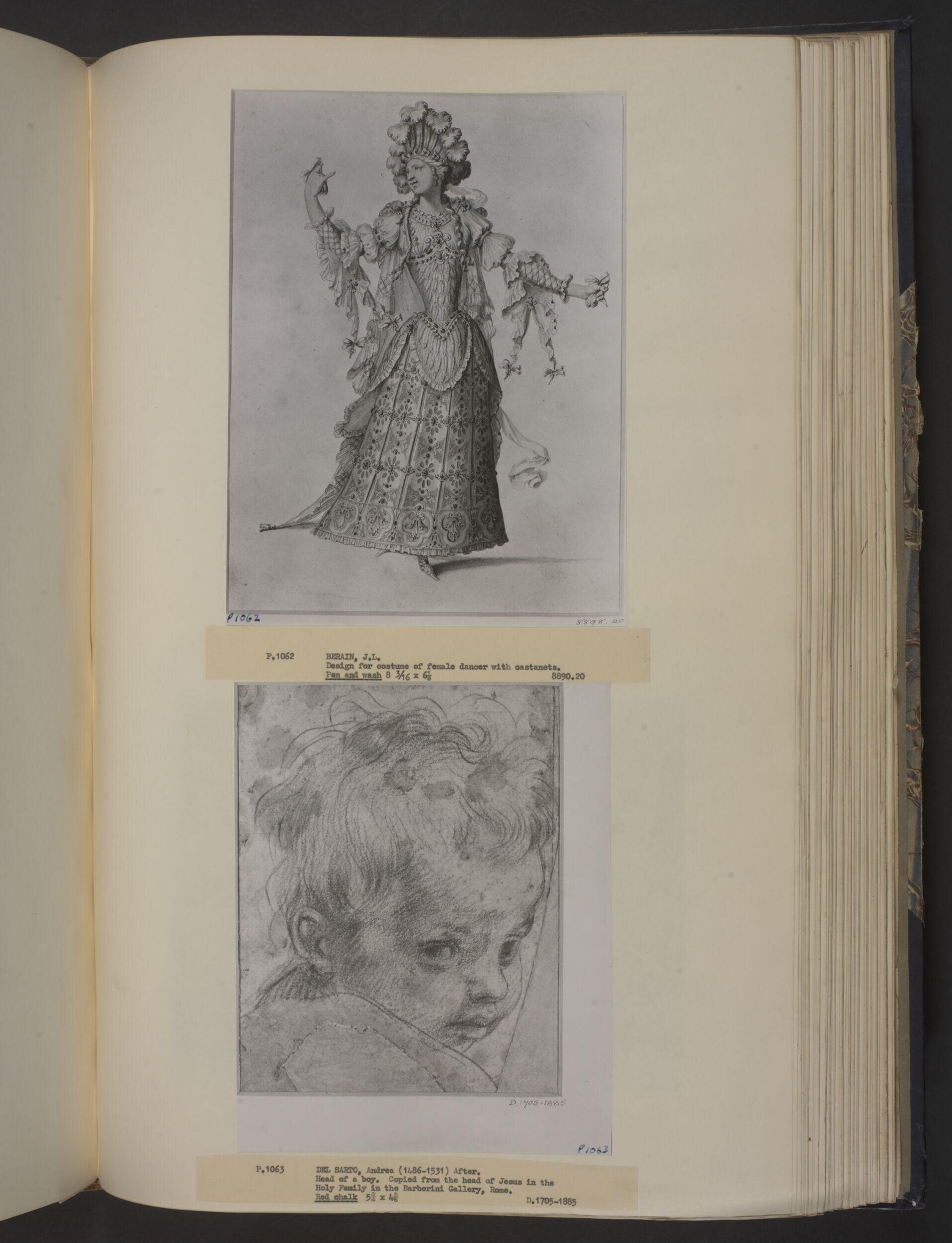 design for female dancer with castanets by Jean Berain the elder