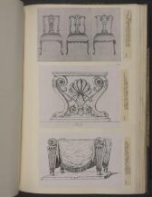 Three designs for ribbon-back chairs which appeared as plate no.14 in The Gentleman and Cabinet-Maker's Director (1762 ed.), Thomas Chippendale thumbnail 2