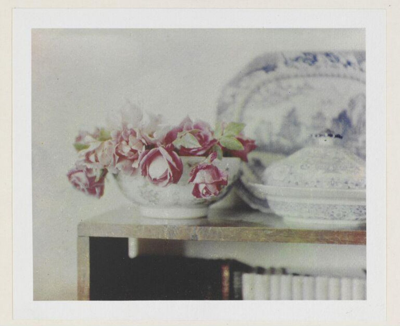Warburg, Agnes Beatrice, Roses and blue china