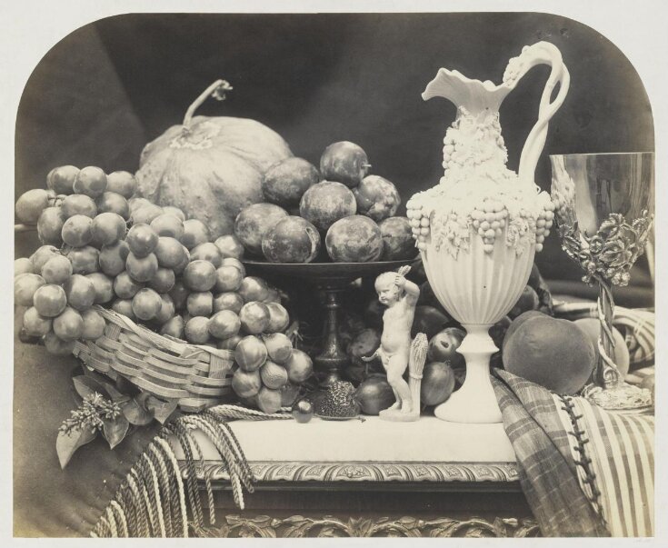 Parian Vase, Grapes and Silver Cup top image