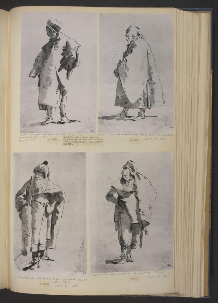 A man in gown and ornamented cap, walking to left top image