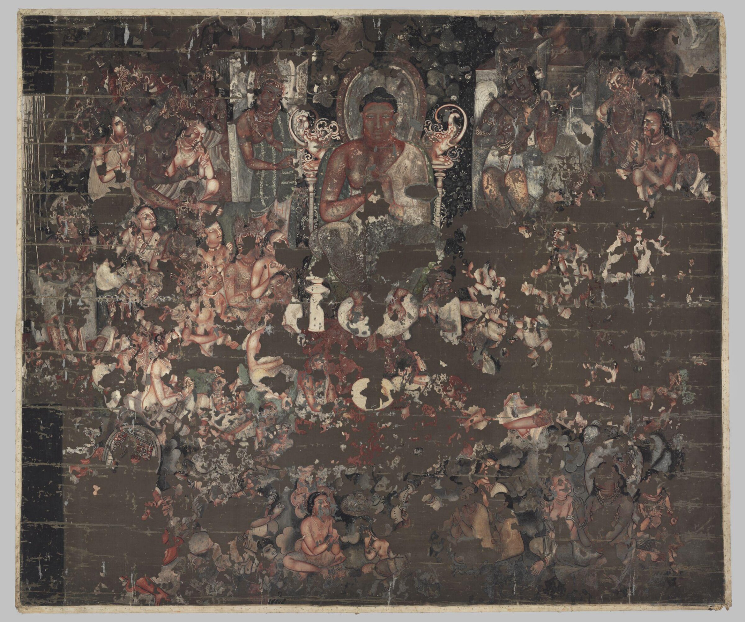 Copy of painting in the caves of Ajanta (Cave 16), John Griffiths, 1872-1885