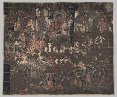 Copy of painting in the caves of Ajanta (Cave 16)