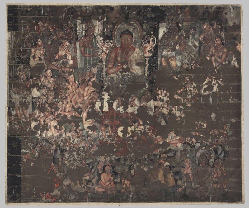 Copy of painting in the caves of Ajanta (Cave 16)