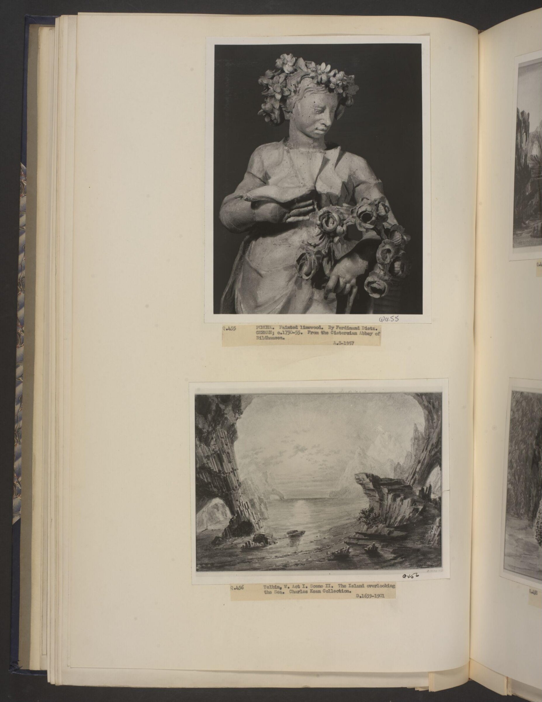 drawing of scenery and props in The Tempest, William Telbin, 1851-1859
