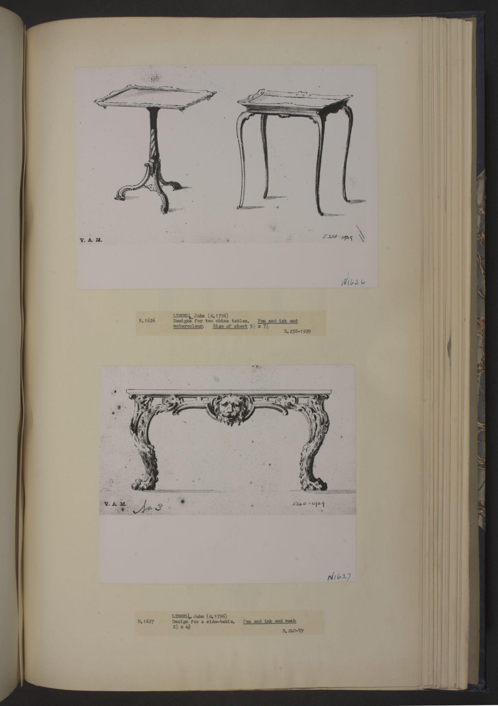 A Miscellaneous Collection of Original Designs, made, and for the most part executed, during an extensive Practice of many years in the first line of his Profession, by John Linnell, Upholsterer Carver & Cabinet Maker. Selected from his Portfolio's at his Decease, by C. H. Tatham Architect. AD 1800., John Linnell, late 18th century