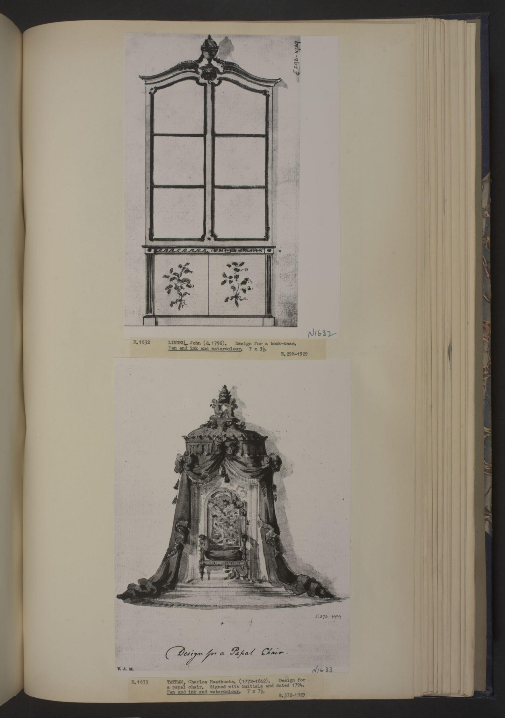 A Miscellaneous Collection of Original Designs, made, and for the most part executed, during an extensive Practice of many years in the first line of his Profession, by John Linnell, Upholsterer Carver & Cabinet Maker. Selected from his Portfolio's at his Decease, by C. H. Tatham Architect. AD 1800., Tatham, 1794