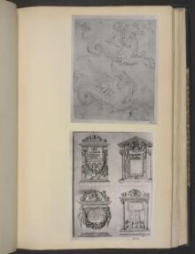 Sketches (4 on 1 sheet) of ancient Roman tomb stones thumbnail 1