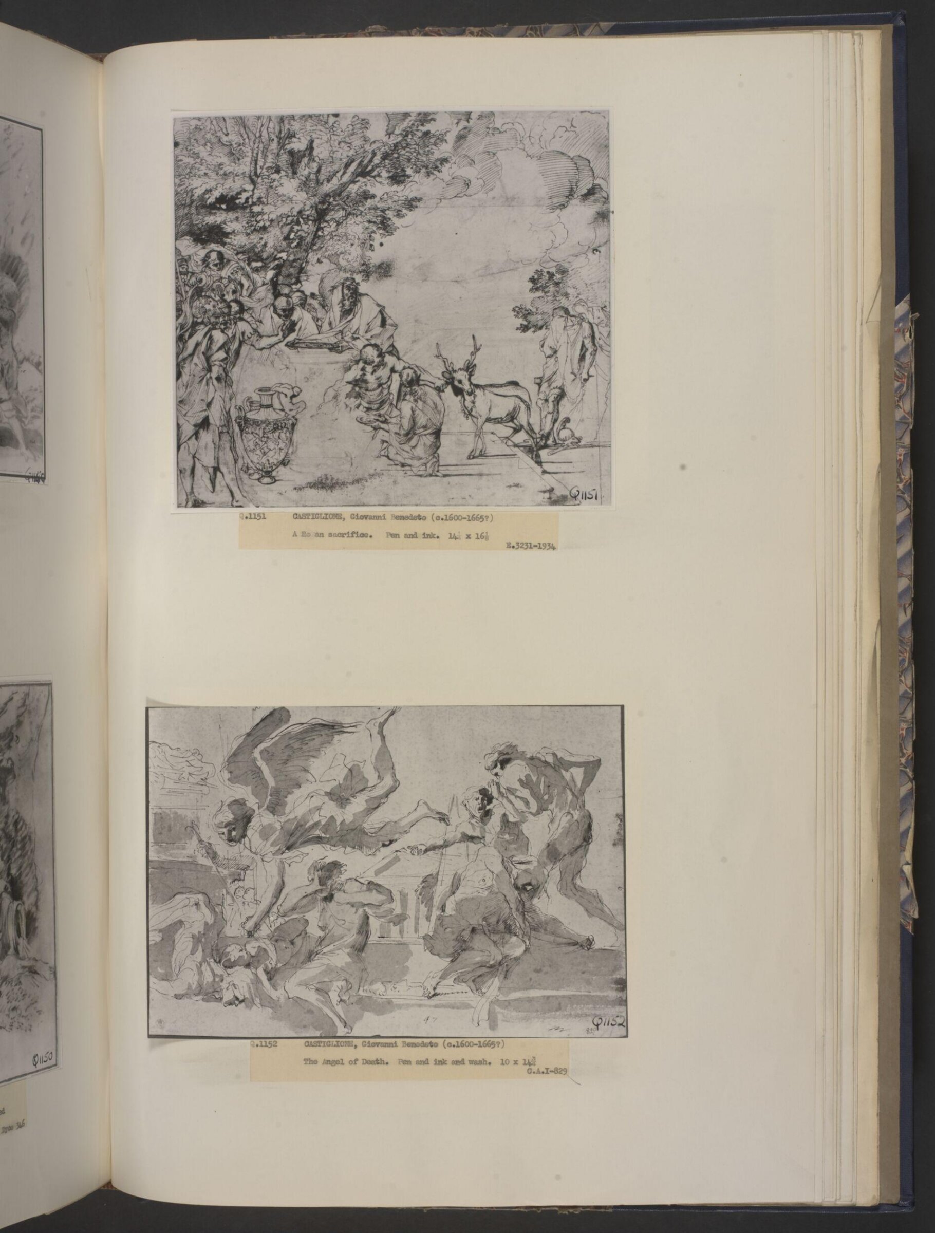 An angel with a sword passing over a group of dead or stricken people, Castiglione, 1647
