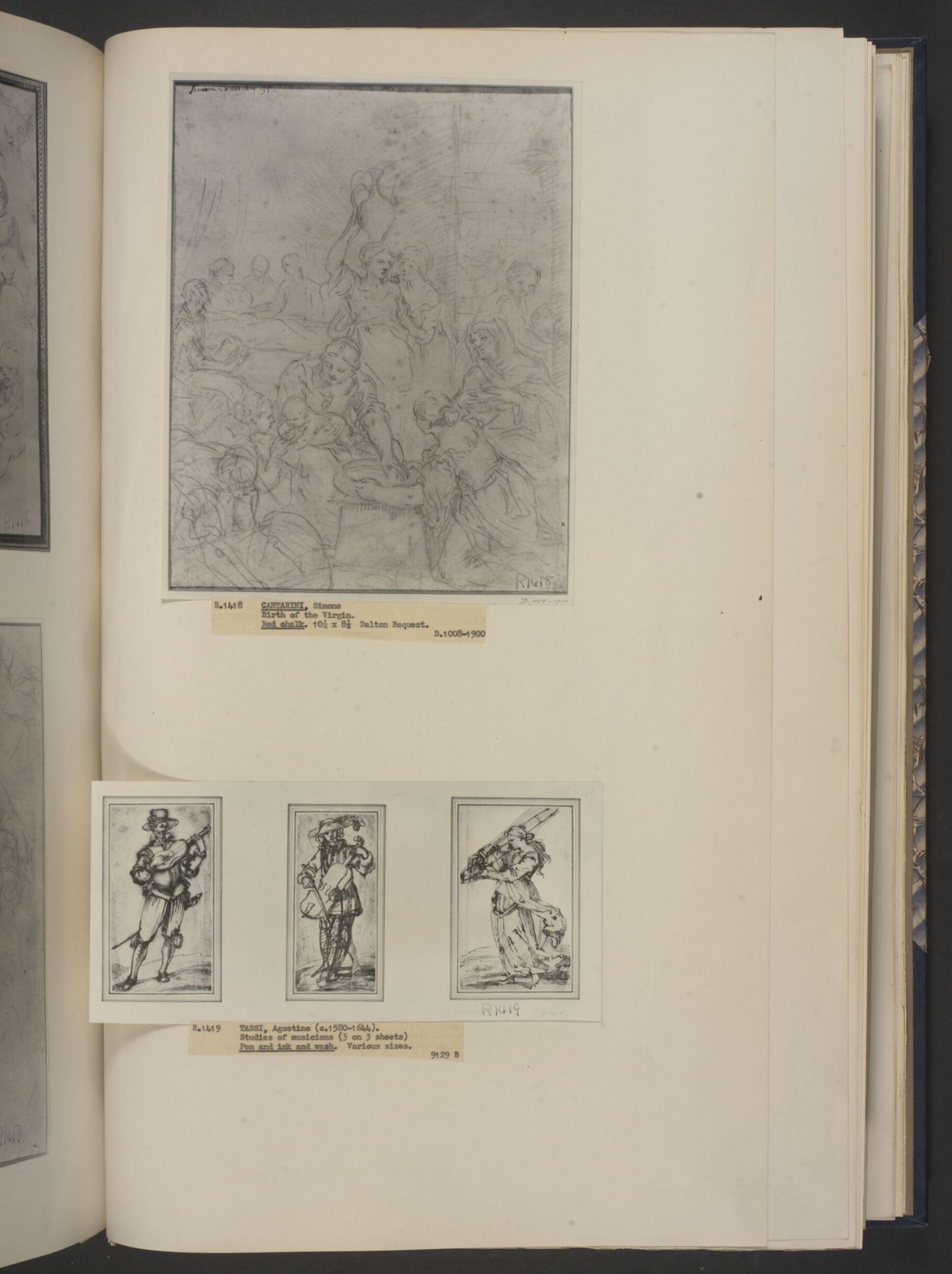 Studies of musicians, Agostino Tassi, c.1600-1644