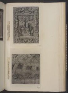 The Adoration of the Shepherds, in an architectural frame ornamented with caryatids, putti, festoons, birds, trophies etc thumbnail 1