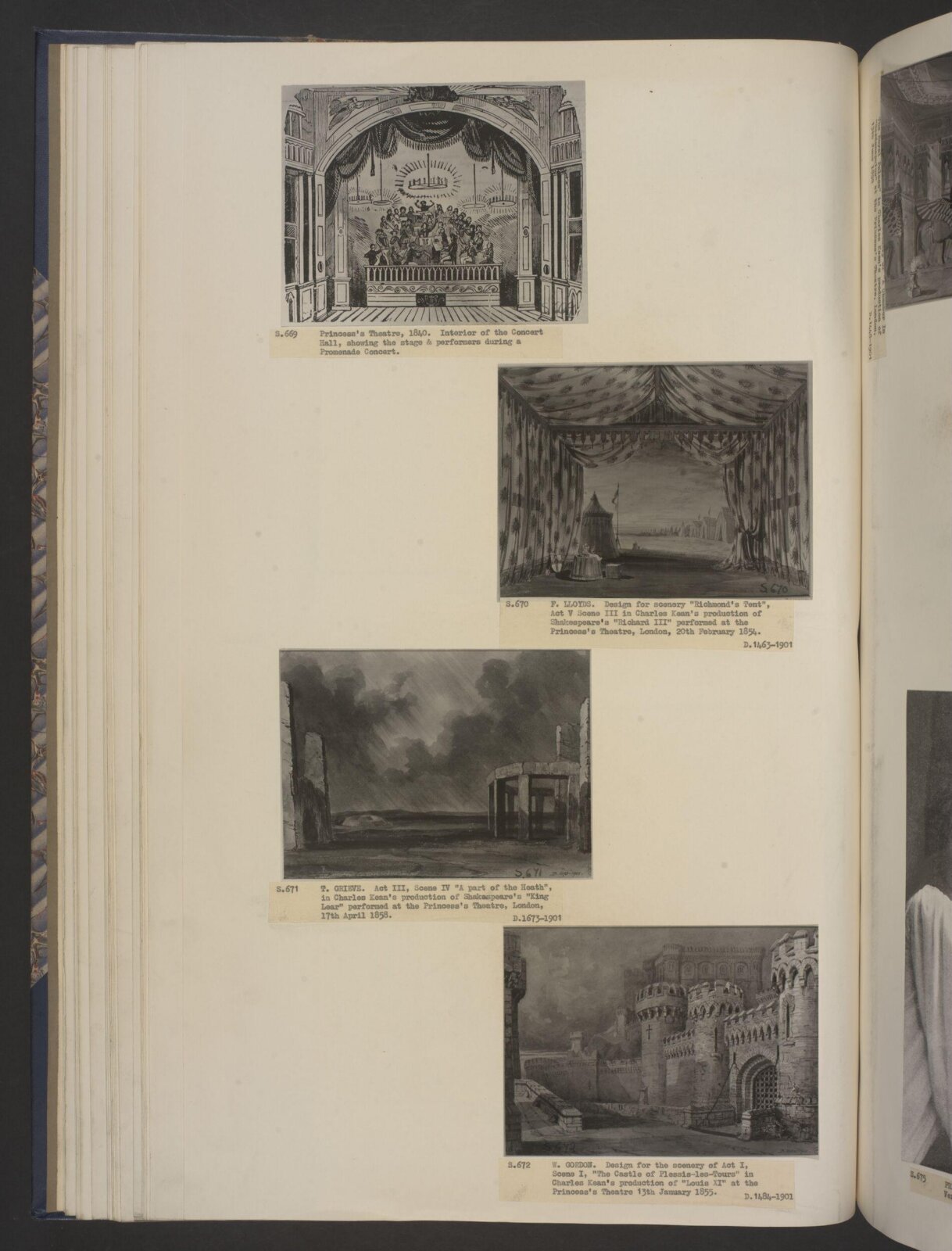 design for King Lear, Thomas Grieve, 1853-1859