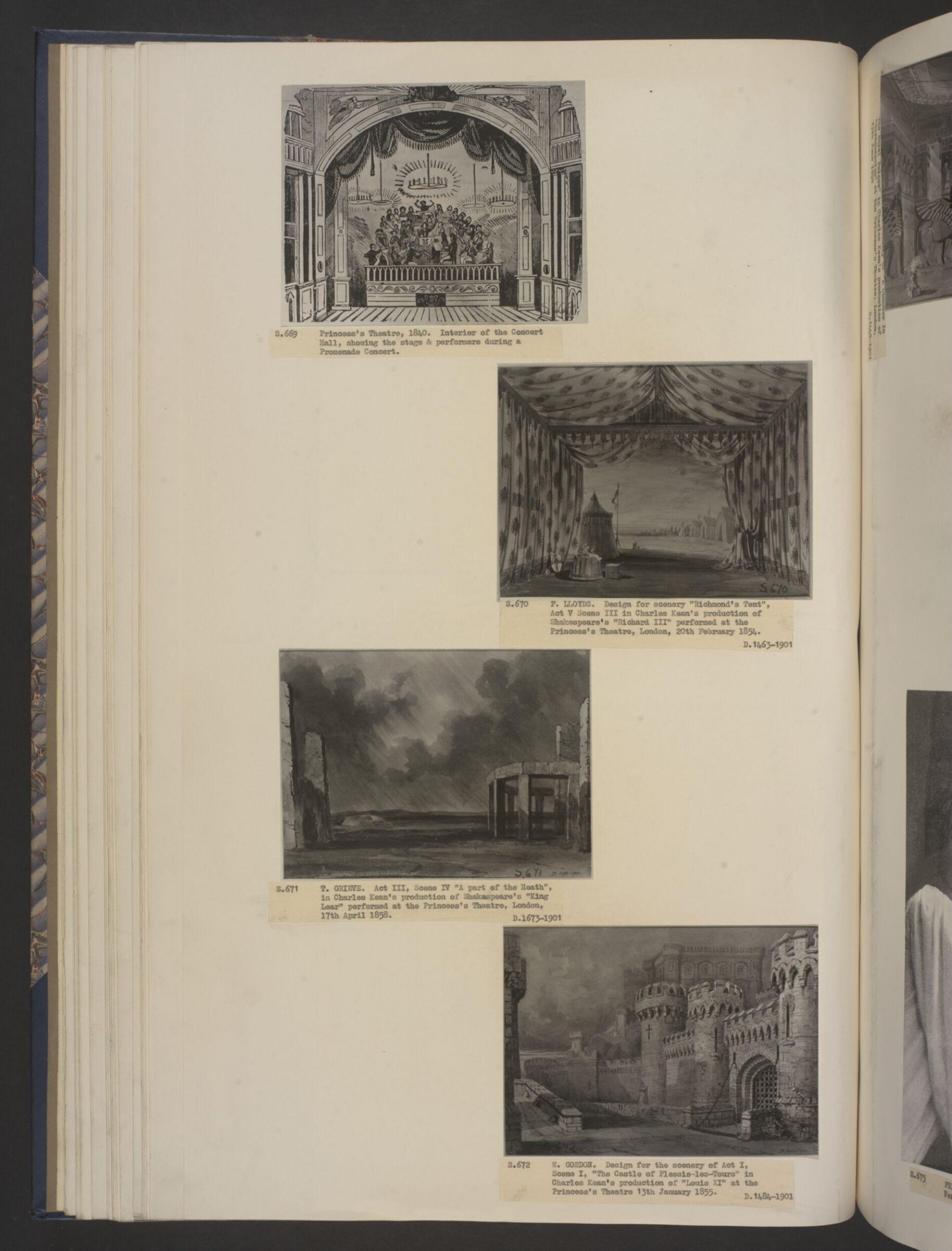 design for King Lear, Thomas Grieve, 1853-1859