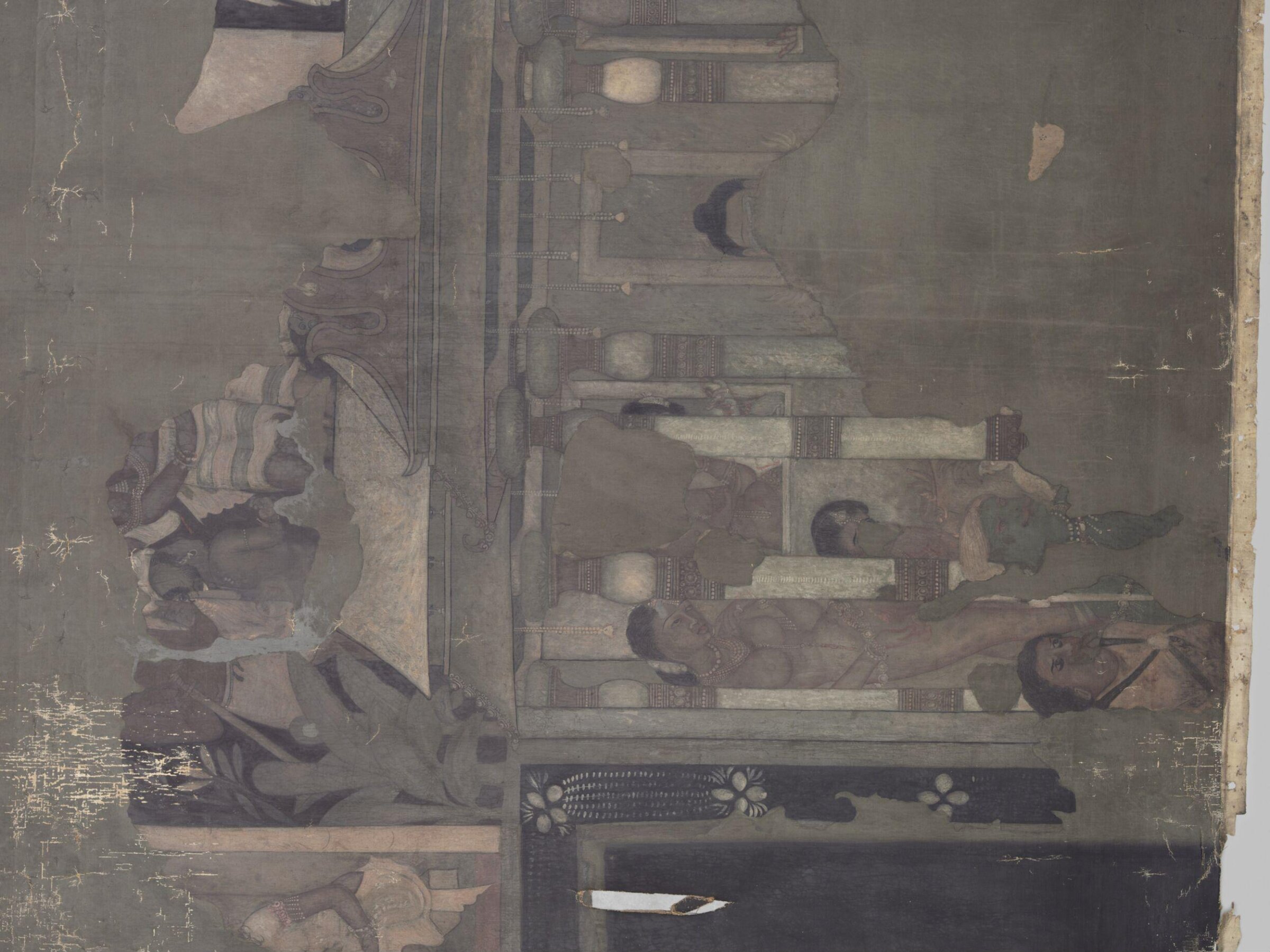 Copy of painting in the caves of Ajanta (Cave 16), John Griffiths, 1872-1885