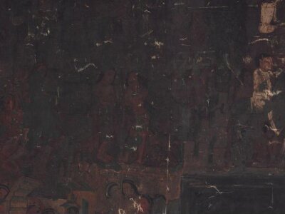 Copy of painting in the caves of Ajanta (Cave 17)