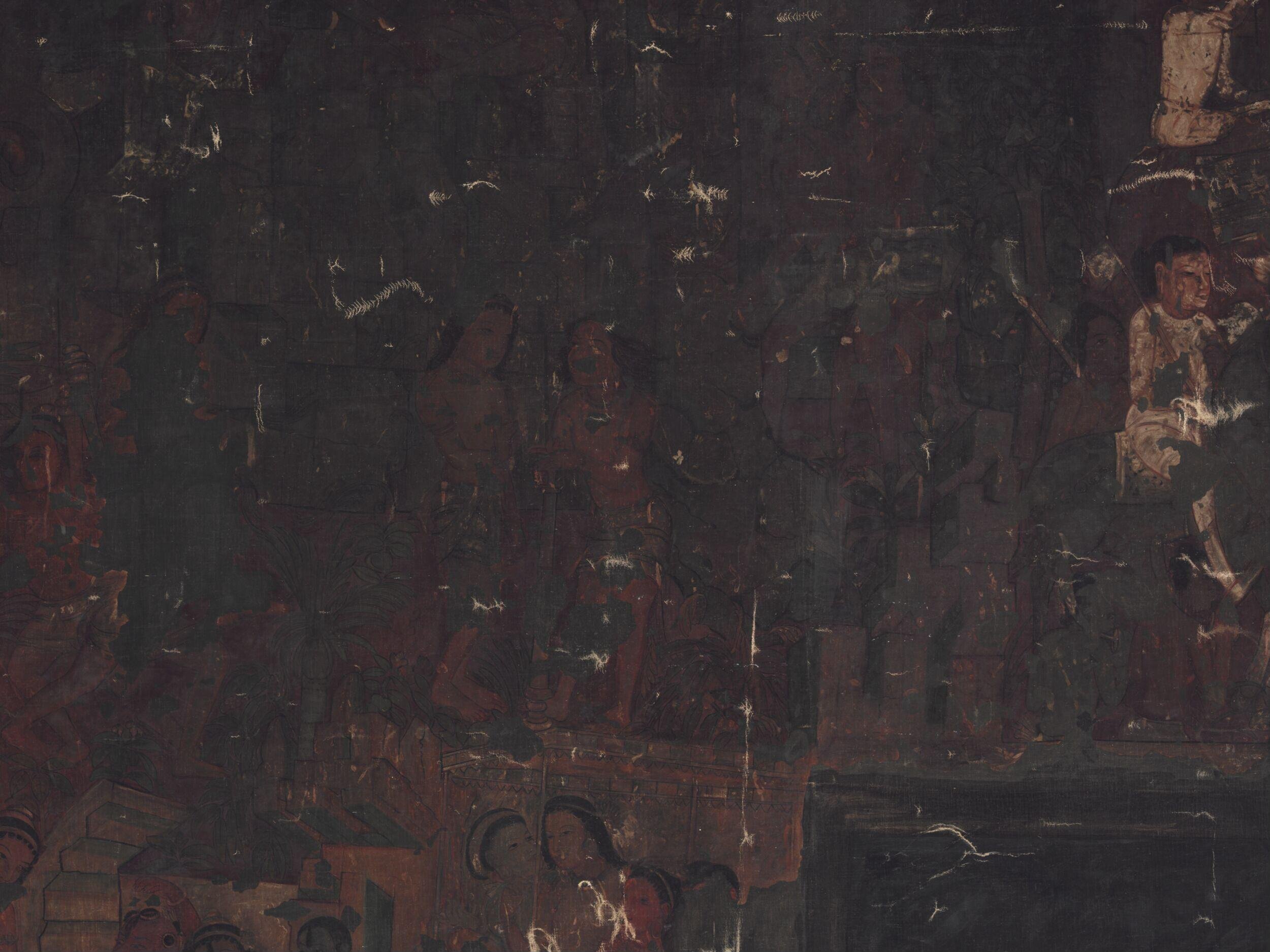 Copy of painting in the caves of Ajanta (Cave 17)