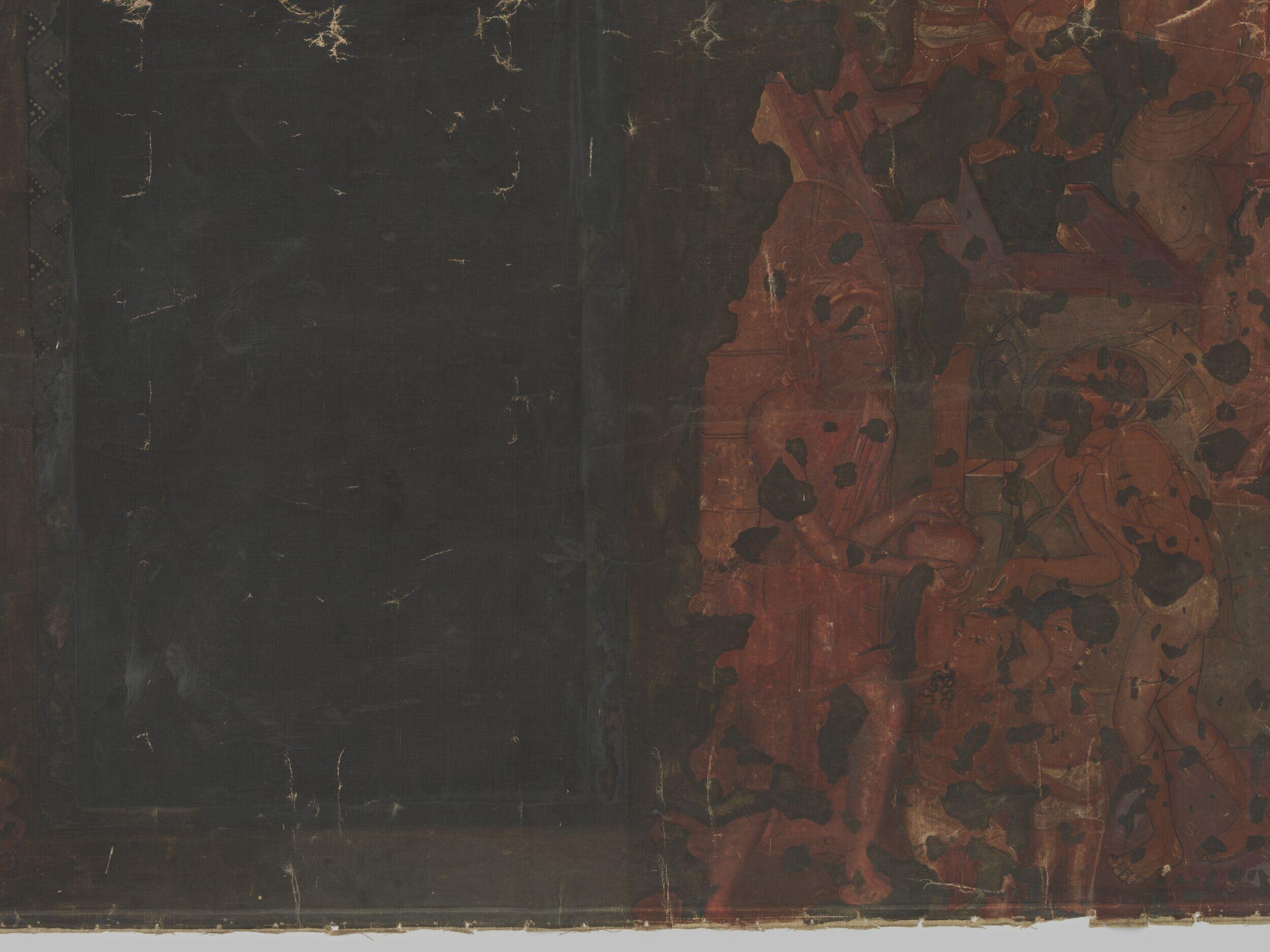 Copy of painting in the caves of Ajanta (Cave 17)