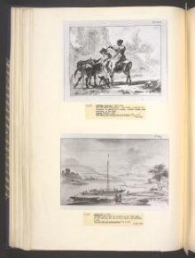 A mounted Shepherdess, Standing Shepherd, Urinating Donkey and a Dog Resting Near a Trough in an Italianate Landscape with Ruins thumbnail 1