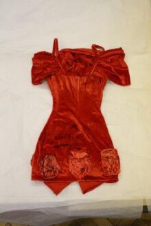 Red velvet dress worn by Cat Glover on the Lovesexy tour thumbnail 1