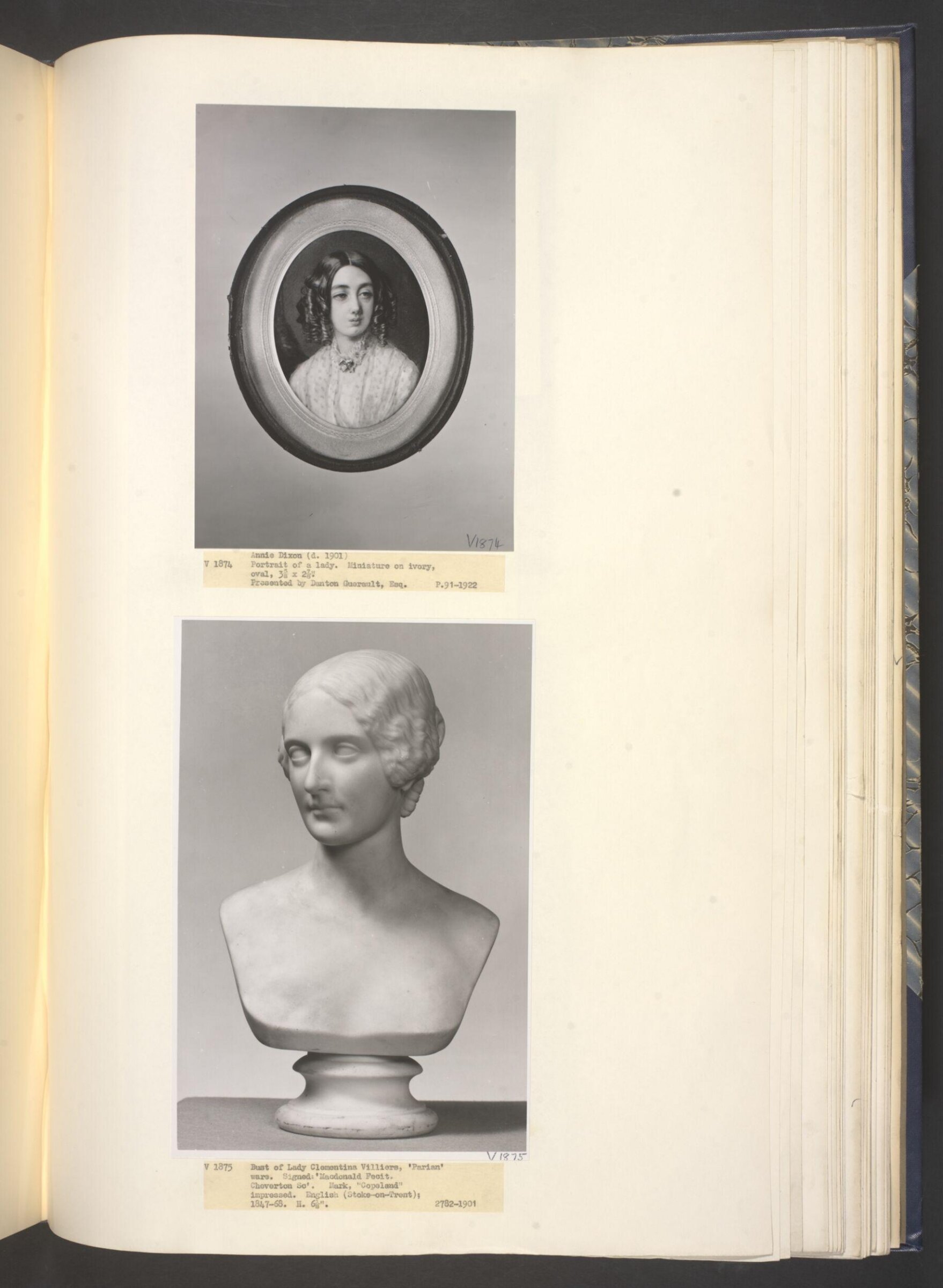 Portrait miniature of a lady, Annie Dixon, 1855