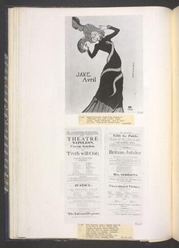 キレイな額 ロートレック Jane Avril Jardin de Paris（Jane