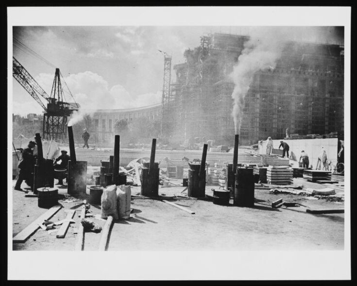 The Palais de Chaillot is being built as part of the Paris Expo