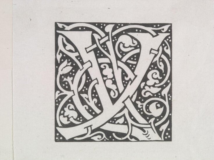 One of 40 initial letters for Kelmscott Press Publications by William Morris, block cut by W. H. Hooper. The letter Y. top image