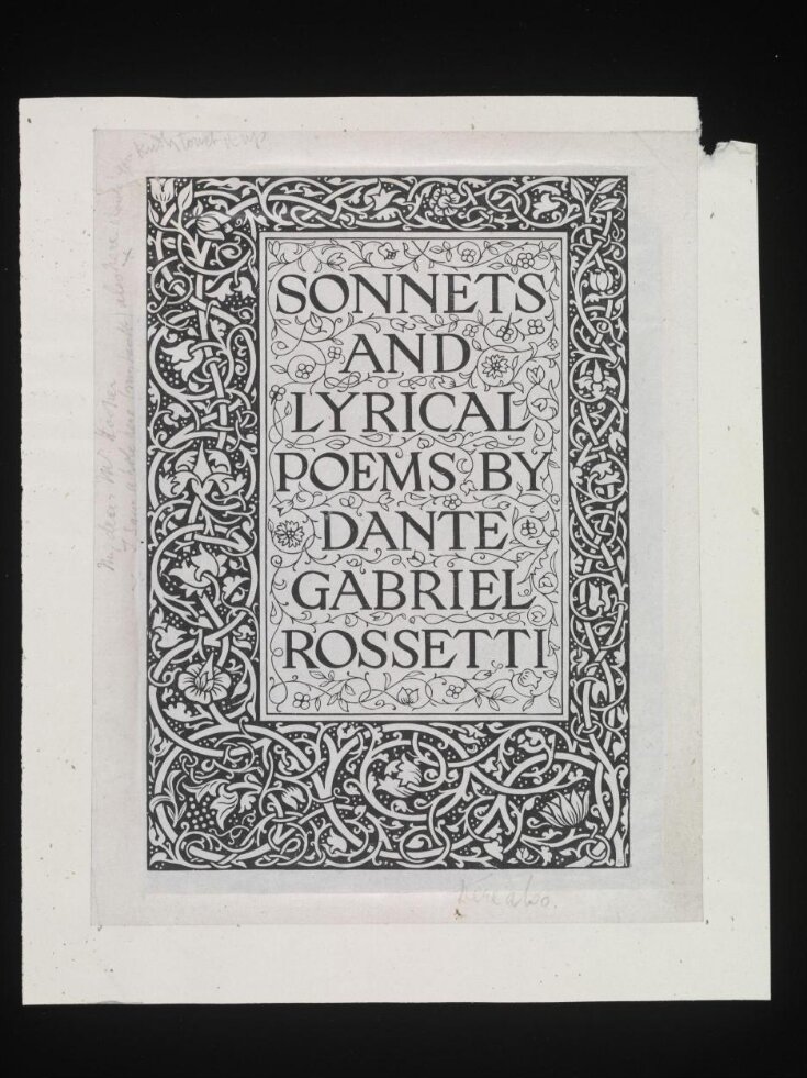 Title-page to 'Sonnets and Lyrical Poems by Dante Gabriel Rossetti' top image
