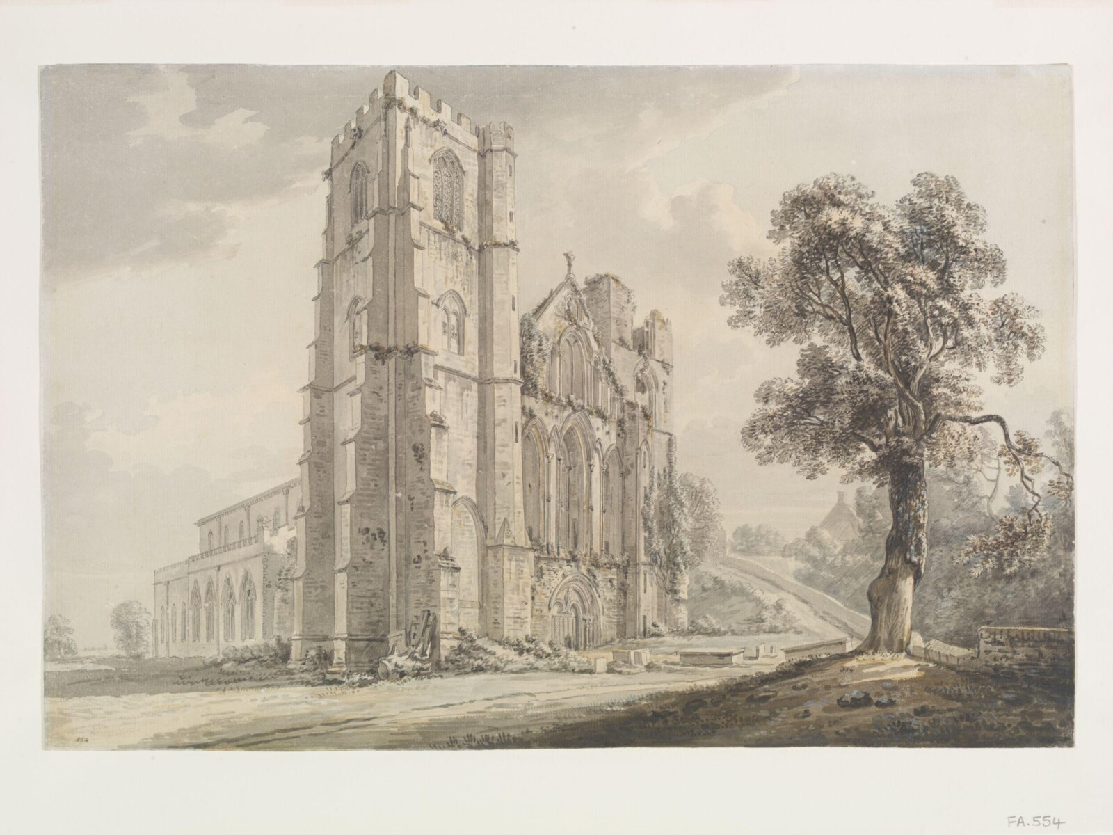 Llandaff Cathedral, Paul Sandby, 1775