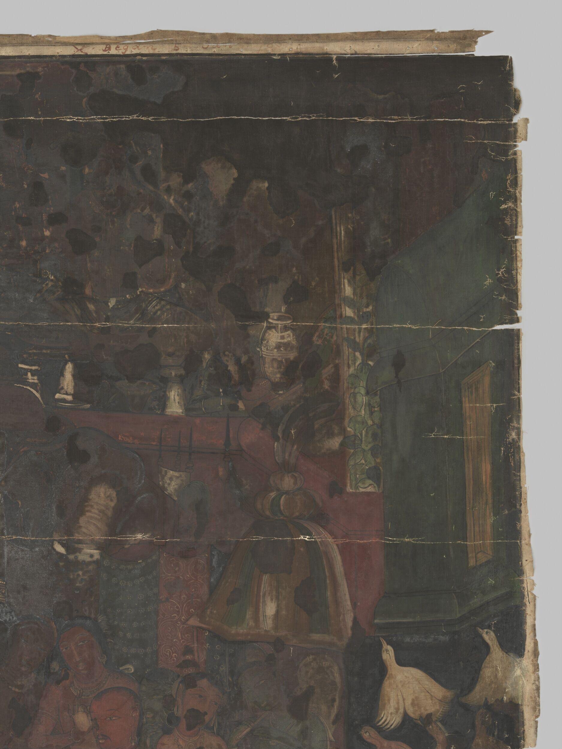 Copy of painting in the caves of Ajanta (Cave 17)