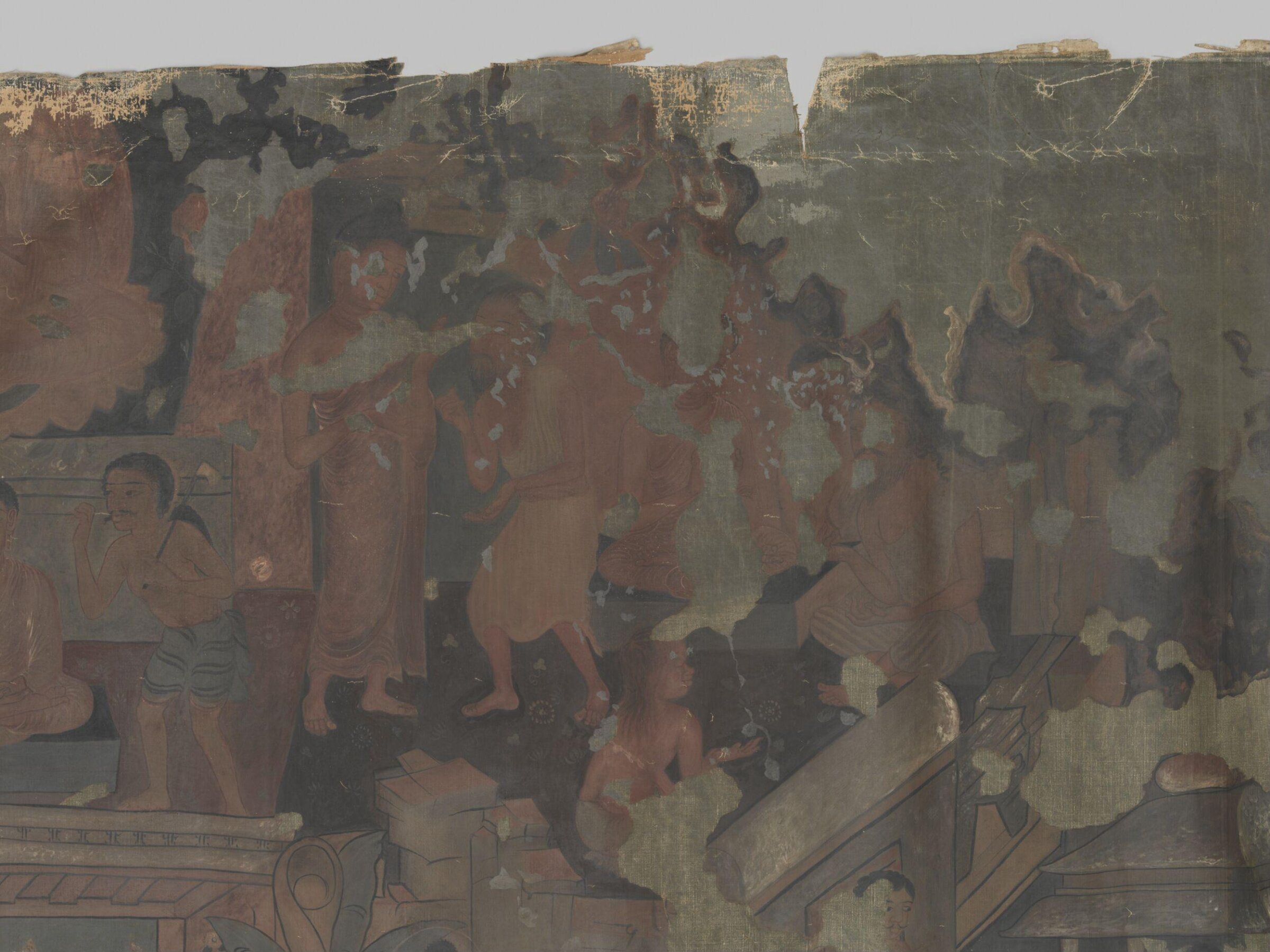 Copy of painting in the caves of Ajanta (Cave 16), John Griffiths, 1872-1885