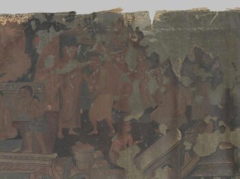 Copy of painting in the caves of Ajanta (Cave 16)