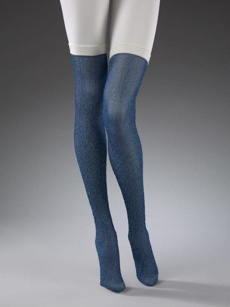 Navy Blue Lurex Shimmer Pantyhose Tights One Size 