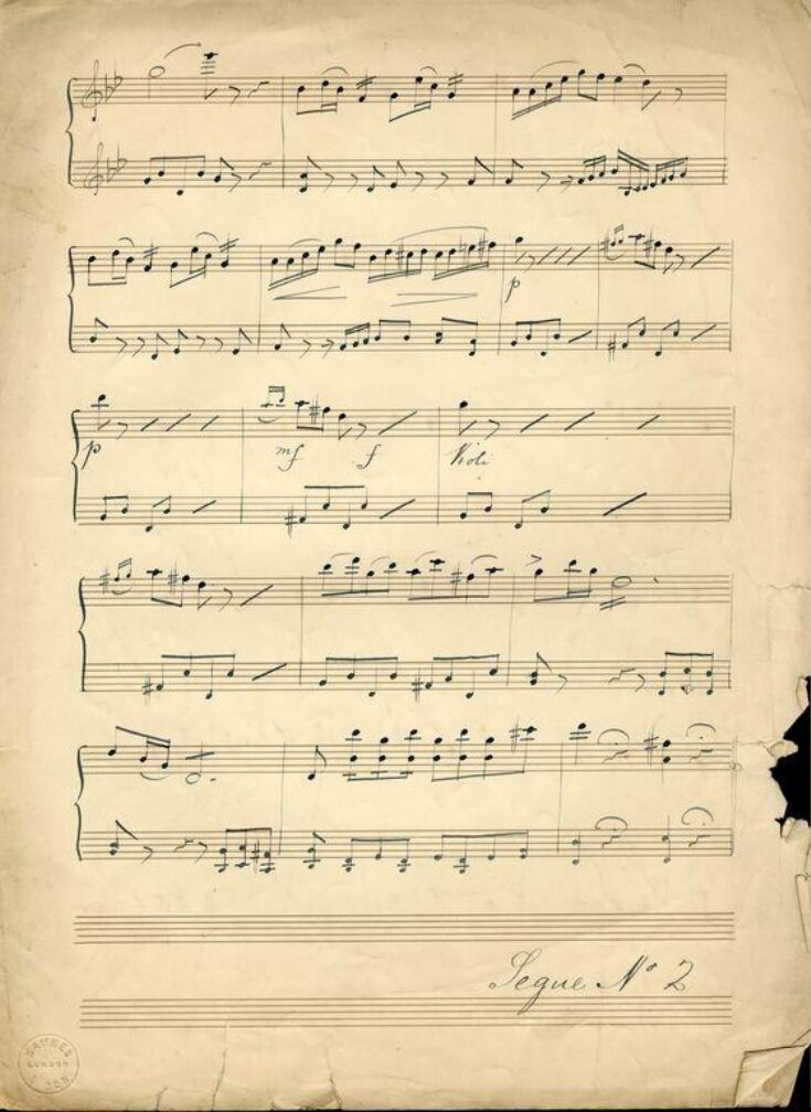 Manuscript music belonging to Lydia Kyasht image