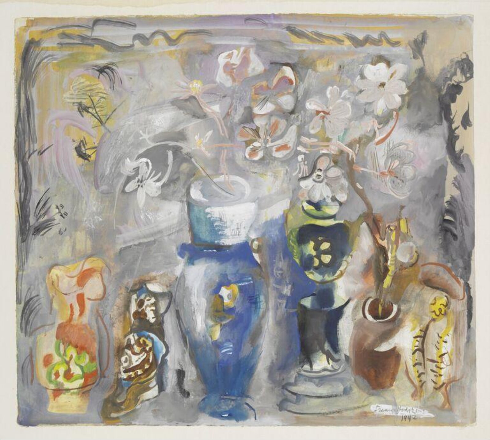Ornaments with Flowers, Frances Hodgkins, 1942