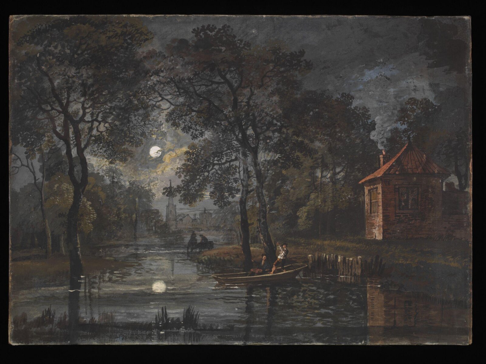 Moonlight on a river, Paul Sandby, 1800