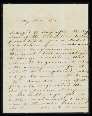 Letter to H. Cole, from Prince Albert, 15 October 1851